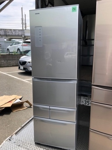 NO176福岡市内配送設置無料✨　冷凍冷蔵庫　GR-417G(S)(シルバー)　定格内容積410L　５ドア(右開き) 東芝