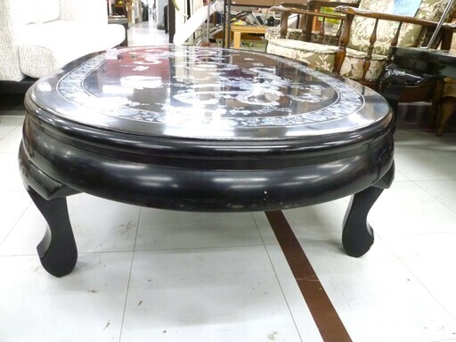 1960年代購入 定価70万 螺鈿細工 漆塗 貝彫刻 ローテーブル