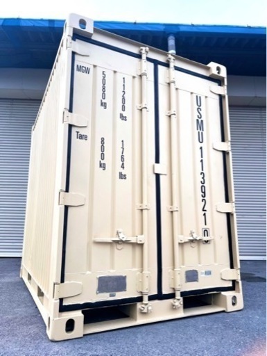 【米軍放出品】スチールコンテナ 両面(2面)開き ミニコンテナ 収納庫 物置 シェルター 世田谷ベース 秘密基地 バイク車庫(直)BE30BM-W