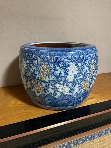 大型 火鉢 花瓶 有田焼 直径46cm 高さ33cm アンティーク 骨董品