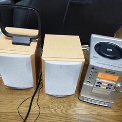 SANYO　CD カセット　ラジオ　リモコン付き　コンポ　マイク...