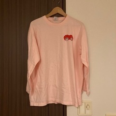 ロングTシャツ ピンク 男女兼用