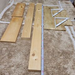 DIY用木材と折り畳み棚受　2個セット