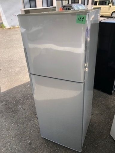 NO 169 福岡市内配送設置無料　　シャープ SHARP 冷蔵庫（225L・右開き） 2ドア シルバー系 SJ-23Y-S