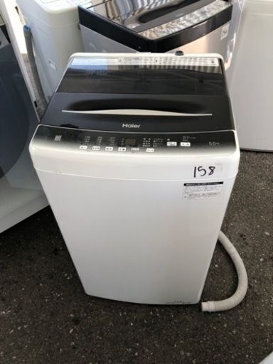 NO 158 福岡市内配送設置無料　2021年　ハイアール 洗濯機 JW-U55HK(K) ブラック 洗濯容量：5.5kg