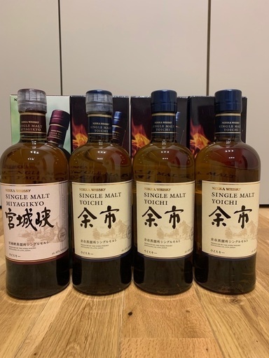 余市　宮城峡　７００ml４本セットカートン付き