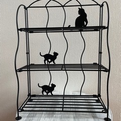 折り畳みキッチンラック　猫デザイン