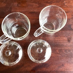 2406−17 蓋付きガラスカップ2個