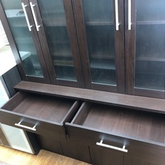 食器棚4枚扉 キズ有り ブラウン66【取りに来れる方限定！】