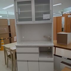 ☆ジモティ割あり☆ 古賀家具 食器棚 オープンNシエル ホワイト W89.5×