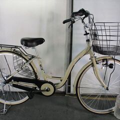 D564★限定特価★ 中古自転車 　アサヒ【カーグ　26インチ　ベージュ　軽快車　3段　 】 