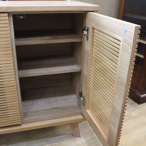 値下げしました!!】浜本工芸 ガラスキャビネット 収納 スライド式 No