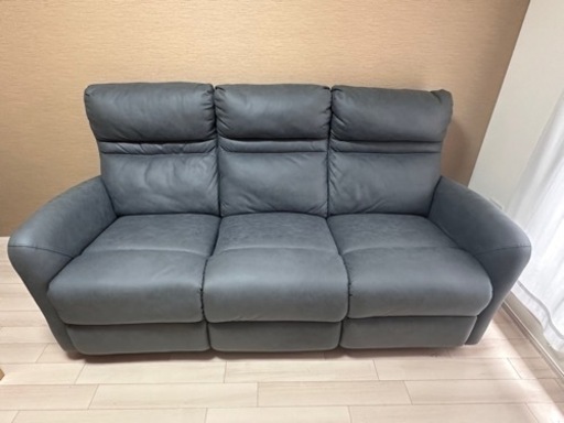 karimoku ネイビー 3人掛けソファ WU4503