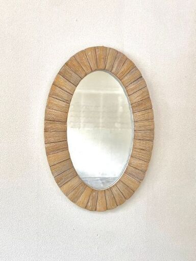ZARA HOME◆ザラホーム　ウッドミラー◆楕円◆オーバル