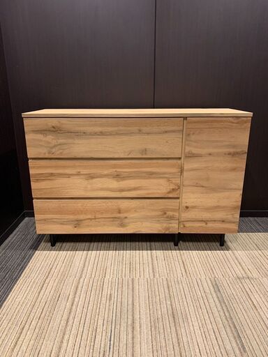 【コンテナ保管中】チェスト キャビネット 木目調 幅120cm リビング家具 収納家具 参考価格3,990円自社配送時代引き可(現金、クレジット、スマホ決済対応)