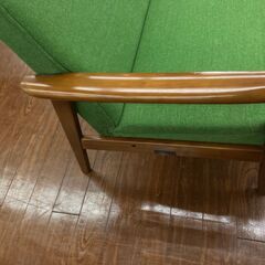 カリモク60 2Pソファ グリーン 廃盤商品 No.1174● ※現金、クレジット、スマホ決済対応※ カリモク60 ロビーチェア 2シーター モケットグリーン 2P ソファ 緑