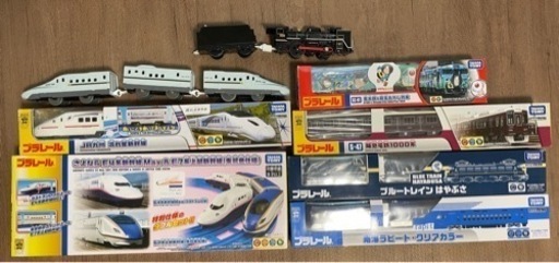 プラレール　さよならe4系max\u0026e7系、流れ星新幹線、阪急電鉄、南海ラピートクリアカラー、ブルートレインはやぶさ、ライト付みずほ