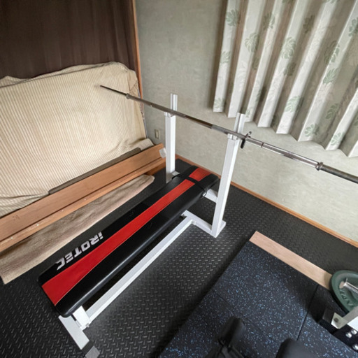 IROTEC プレスベンチ＋バーベルシャフト(200cm)