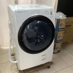 SHARP シャープ ドラム式洗濯乾燥機 ES-S7E-WL 2020年製 7㎏ 左