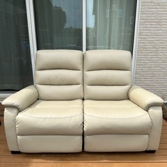  【極美品2024年購入品！】2人掛け電動リクライニングソファ(Nビリーバ2 革BE)定価129,900円