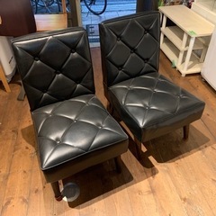 【カリモク家具】 椅子 ソファ 1人用 セット ブラック　