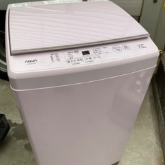 かわいAQUA 洗濯機ガラストップデザインモデル大容量7Kg ピ...