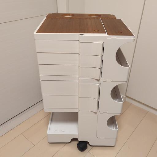 ボビーワゴン/白/3段5トレイ/家具 収納家具