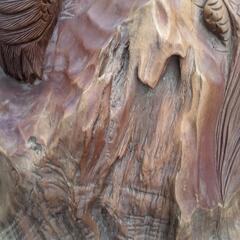 天然木　木彫 松　鶴亀　置物　茶室床の間彫刻