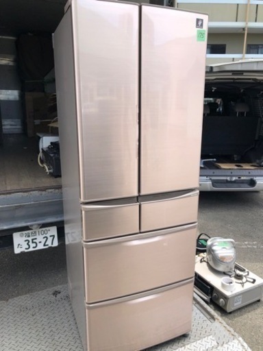 NO175 福岡市内配送設置無料✨　　シャープ SHARP プラズマクラスター冷蔵庫 （465L・フレンチドア） 6ドア ブラウン系/ブライトブラウン SJ-XF47A-T