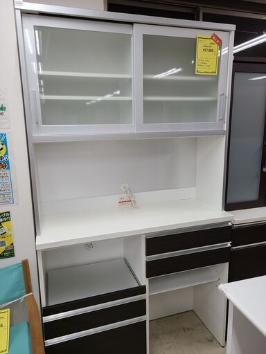 J4956　高橋木工所　キッチンボード　フローラⅡ　BL　60H　ブラウン　クリーニング済　【リユースのサカイ柏店】