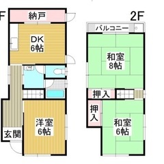 🤠賃貸戸建 貝塚市王子　南海本線「二色浜駅」  2階建3DK