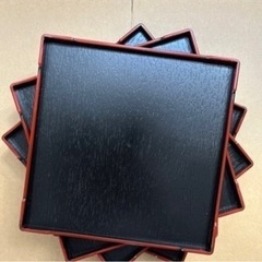 黒い正方形の小さいおぼん　5枚セット