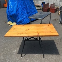 【引取り限定】テーブル4名掛け　木製　中古