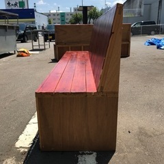 【引取り限定】 ②引き出し付ベンチ　木製