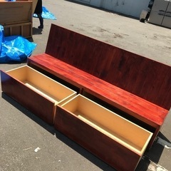 【引取り限定】 ②引き出し付ベンチ　木製