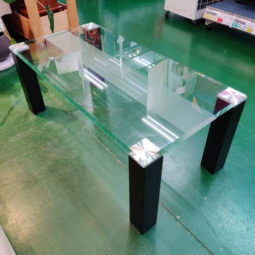 【愛品倶楽部柏店】 ガラステーブル ガラス厚み15mm