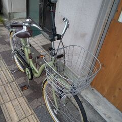 美品☆CIELOUR[シエロア]24吋 ファミリーサイクル 変速なし/カーキ