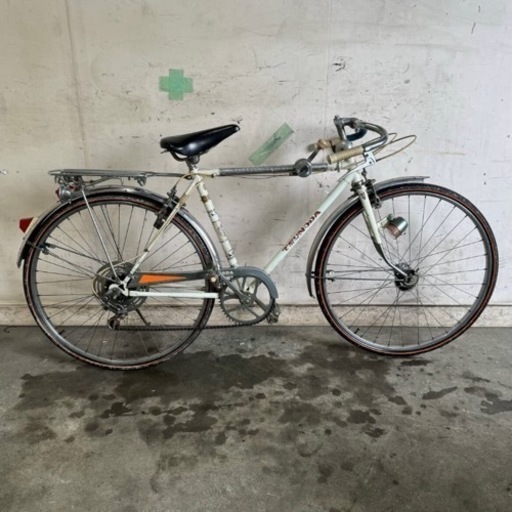 412(S)□岐阜発　△昭和レトロ/ツノダ自転車/26インチ/5段変速/変速ワイヤー固着/変速できません/走行確認/防犯有り/現状品　R6.5/8□