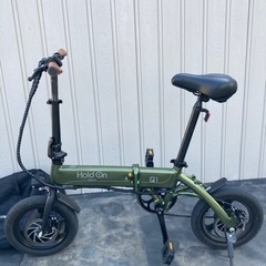 美品 Hold on 折り畳み電動アシスト自転車 Q1J 抹茶グリーン さらに値下げ ホールドオン Q1J 電動アシスト自転車