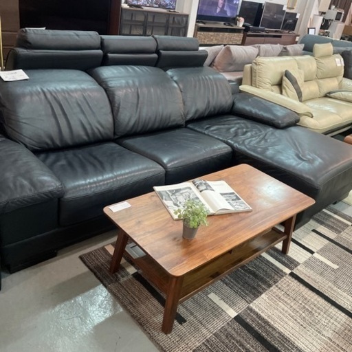 IDC大塚家具　カウチソファ　本革