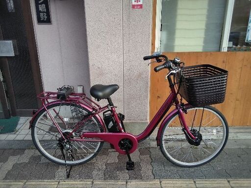 美品☆[TAKEDA]Ad-viam(アドビアム)26吋 電動アシスト自転車 5.8Ahバッテリー+充電器+キー1本(ワインレッド)