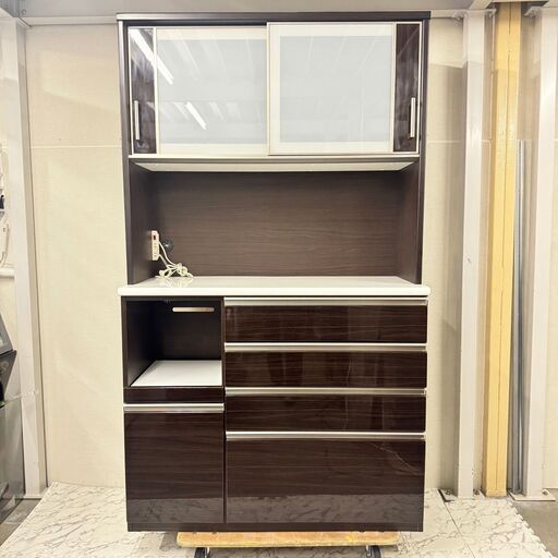 W 18137  NITORI ソフトクローズ ２枚ガラス扉キッチンボード幅20㎝   ◆大阪市内・東大阪市他 6,000円以上ご購入で無料配達いたします！◆ ※京都・高槻・枚方方面◆神戸・西宮・尼崎方面◆生駒方面、大阪南部方面　それぞれ条件付き無料配送あり！