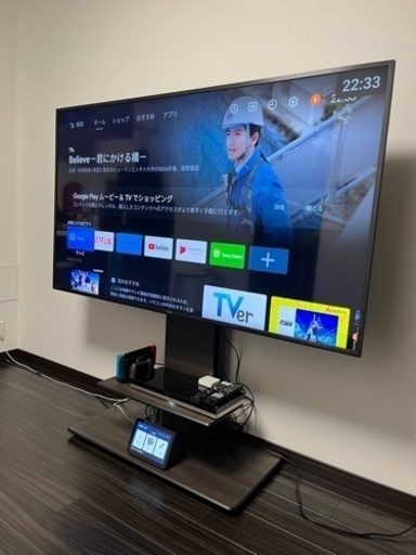 SONY65型4kテレビ、壁寄せスタンド付き！