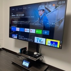 SONY65型4kテレビ、壁寄せスタンド付き！