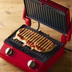 新品未使用品　BRUNO グリルサンドメーカー ダブル＋ワッフルプレート セット レッド