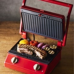 新品未使用品　BRUNO グリルサンドメーカー ダブル＋ワッフルプレート セット レッド