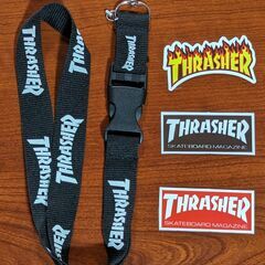 Thrasher 2個のネックストラップキーチェーンスリング