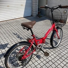 【折りたたみ自転車】美品❗️使用少ない❗️20インチ　外装6段変速　前カゴ付　若林自転車　浜大津店　SALE中❗️