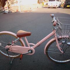 24インチ　女の子自転車　ピンク　LEDライト