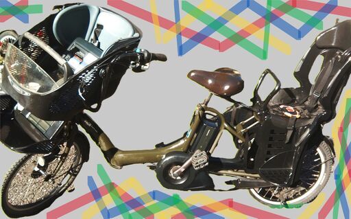 Ｆ22土日も️お子様といろいろなタイプの電動自転車ご試乗可能  電動自転車・リサイクル専門店　　ご試乗をしてから、ご購入できます。  ️２０インチ、チャイルドシート、２人乗り、３人乗り、１人乗り電動自転車  バカ良心的な電動自転車屋１００日間・安心の無料点検・️無料交換保証サービス付き  後ろチャイルドシートを大きめのかごに変更のオプション無料です。  バッテリーは新品の９０％以上の性能です。  １回の充電で３０Ｋｍ程度走行可能で